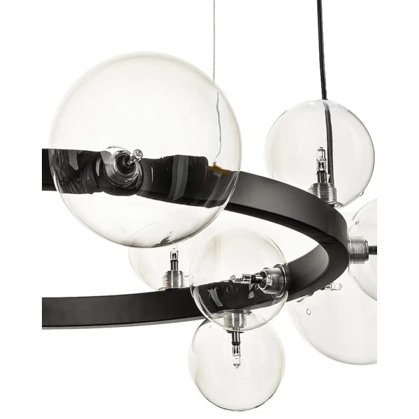 Wisząca lampa pierścień Orion XC111-850 Step kule szklane czarne