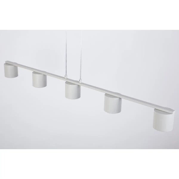 Podłużna lampa wisząca Mila 5 41357 tubki metalowe szare beżowe