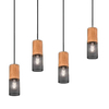 Loftowa lampa wisząca Tosh 304300432 metalowa czarna brązowa