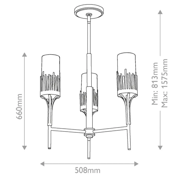 Potrójna lampa wisząca Sawgrass QN-SAWGRASS-3-DG-O tubki białe złote