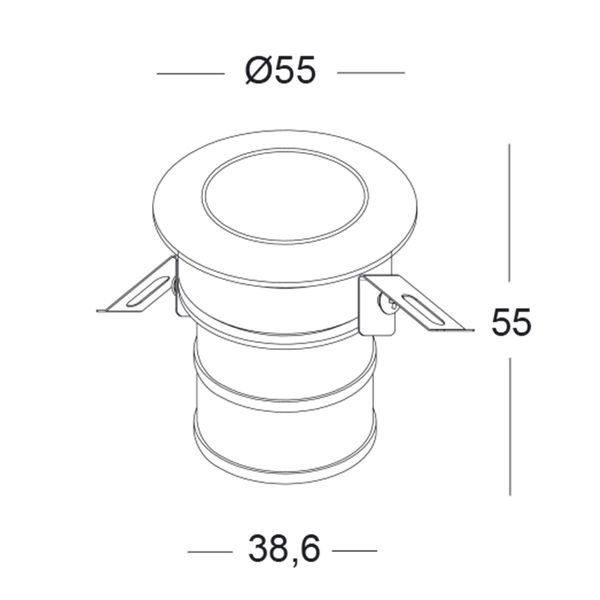Wpustowa lampka  Grund 800101301 Elkim LED 3W 6000K okrągła IP65 aluminium