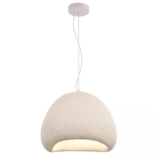 Skandynawska lampa wisząca 23161 kopuła do salonu biała kremowa