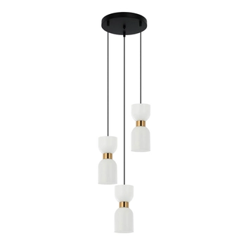 Zwisająca lampa sypialniana Monza PND-57602-3-BK+BRO Italux mosiądz biała czarna