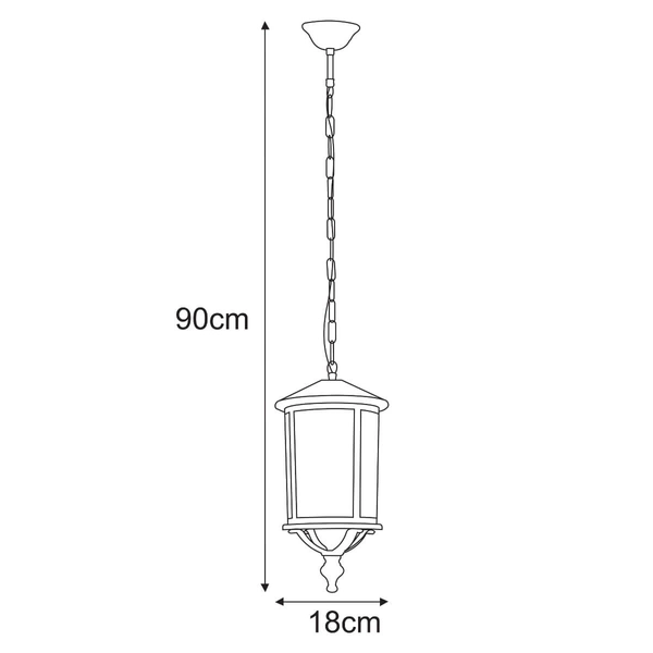 Wisząca lampa tarasowa Miami K-8221 IP44 lampion szklana metalowa czarna