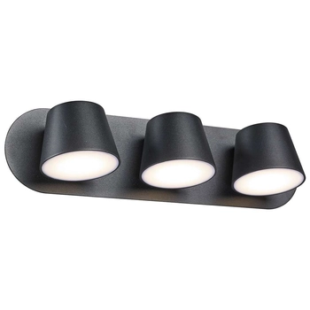 Kinkiet LAMPA ścienna KUOLA MB1350-3 BK Italux metalowa OPRAWA regulowana LED 18W 3000K reflektorki czarna