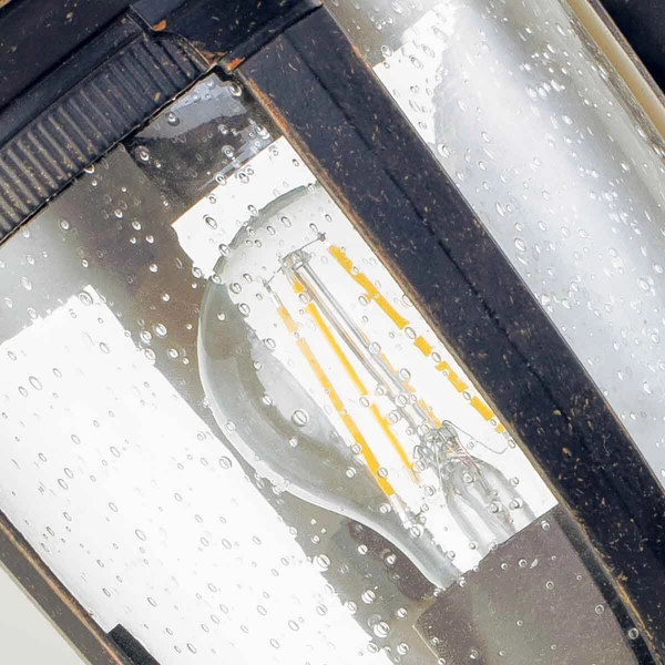 Naścienna latarnia ogrodowa Cleveland CL1-S metalowa IP44 postarzany brąz