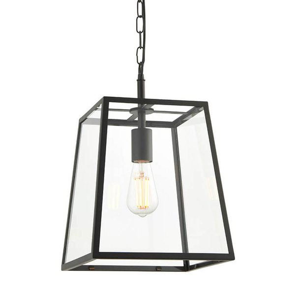 Lampa wisząca do salonu Hurst 101541 szklana czarny przezroczysty
