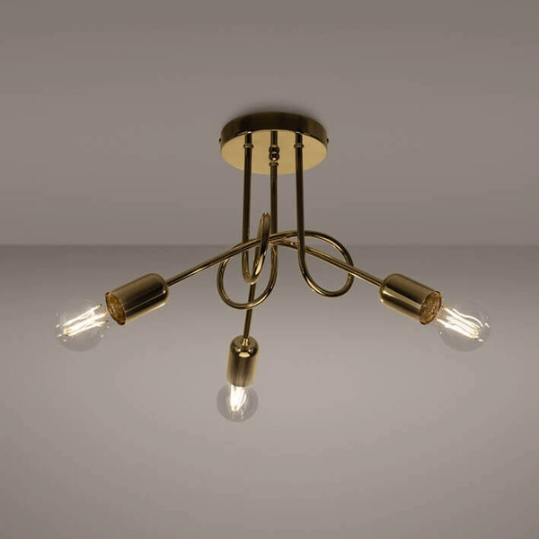 Sypialniana lampa sufitowa Supeł SL.1437 Sollux metalowy złoty