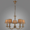 Żyrandol LAMPA wisząca ZANOBI PND-43272-5 Italux klasyczna OPRAWA abażurowa ZWIS na łańcuchu brąz antyczny szary