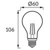 Żarówka dekoracyjna GLOBE 8 03002 Ideus LED 8W 2700K E27 A60 klasyczna 850lm 230V vintage biała ciepła