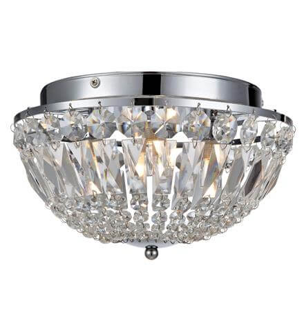 Glamour lampa sufitowa Estelle okrągła do pokoju chrom