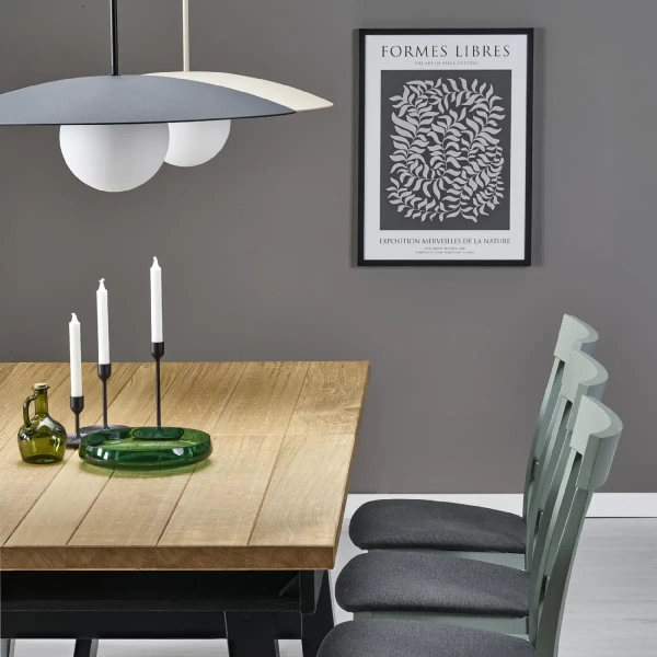 Lampa zwisająca nad stołem Slate 10910 owalny klosz mleczna kula beżowy