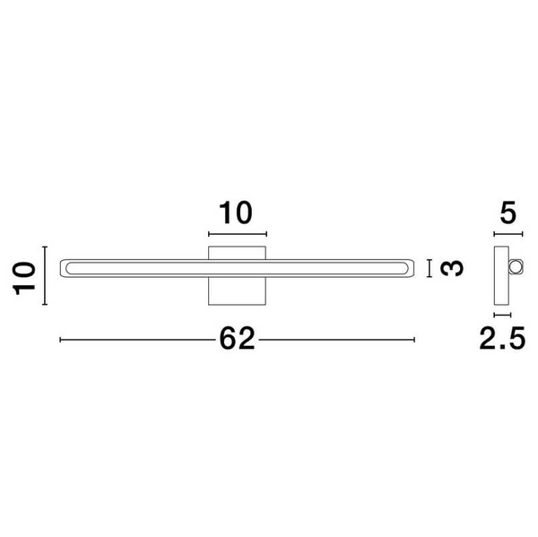 Podłużna lampa ścienna CALACA LE44766 LED 8W 3000K złoty czarny