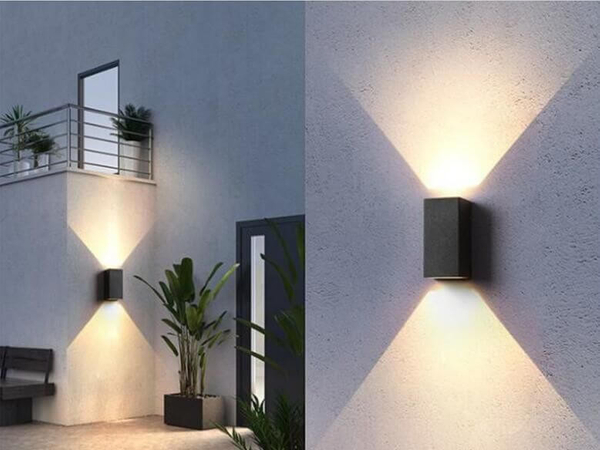 Ogrodowa lampa elewacyjna MODERN KM2X3WW LED 6W 3000K IP65 czarna