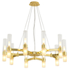 Salonowa lampa wisząca Candela DN1505-10 gold Step mleczne tuby złote