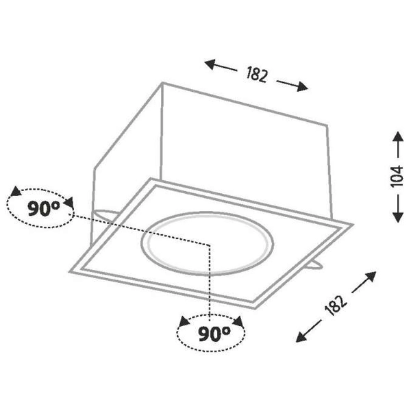 Wpust LAMPA sufitowa MUKO H 3355 Shilo podtynkowa OPRAWA kwadratowa OCZKO regulowane czarne