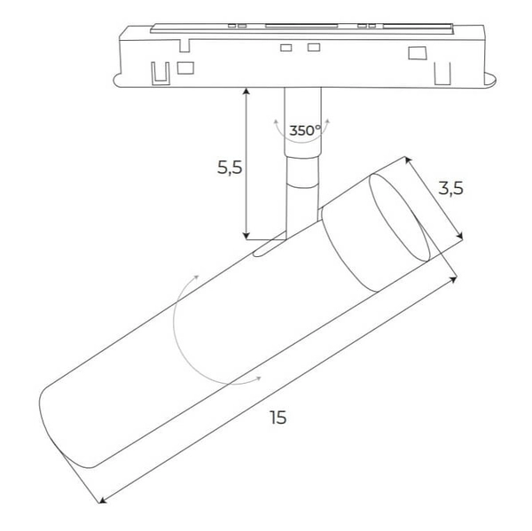 Reflektor do szyn magnetycznych Magnetic M0033Z Maxlight LED 8W 2700-5000K biały