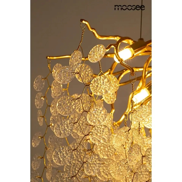 Regulowana lampa wisząca RIVIERA 5900168832954 Moosee kryształki złota