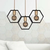 Modernistyczna LAMPA wisząca Honey K-4721 Kaja metalowa OPRAWA geometryczny ZWIS na listwie czarny złoty