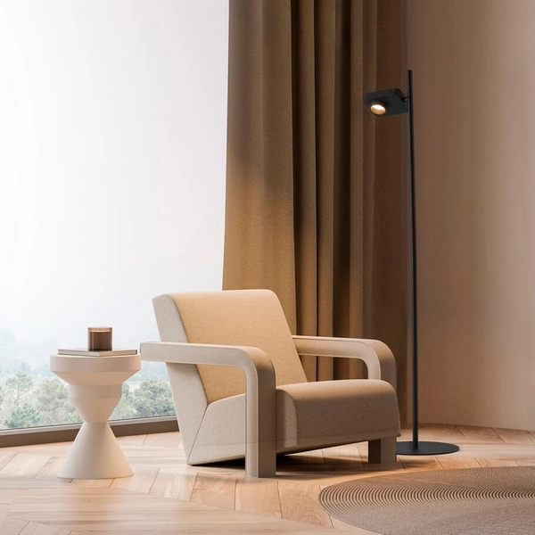 Podłogowa lampa do sypialni PARINAS LE44505 LED 9W 3000K metalowa czarna