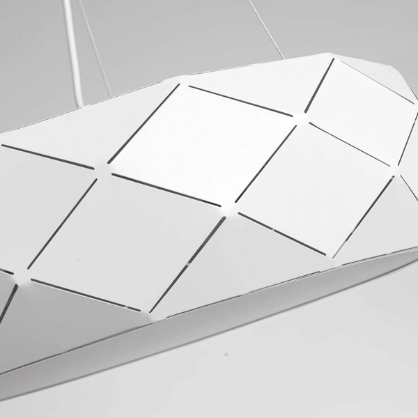 LAMPA wisząca REUS LP-8069/1P WH Light Prestige geometryczna OPRAWA okrągła zwis metalowy biały