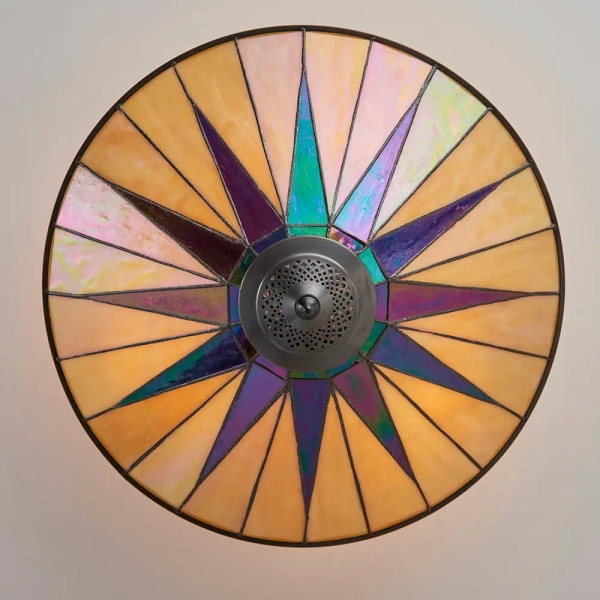 Witrażowa lampa sufitowa Dark star 64043 szklana tiffany czarna brązowa