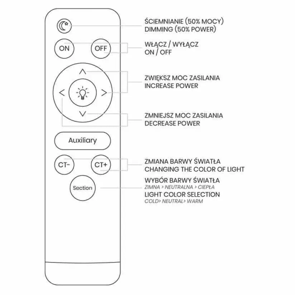 Lampa sufitowa ze ściemniaczem OPTIMA ML7053 LED 52W 3000-6000K czarna