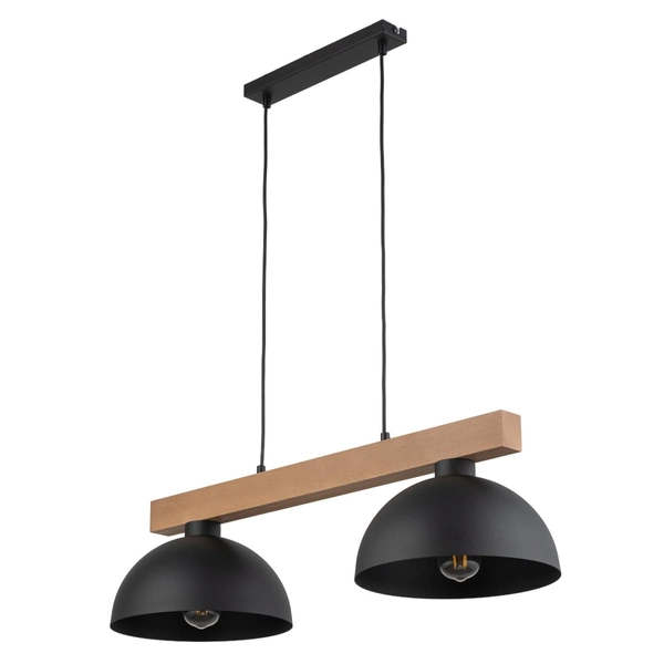 Podwójna lampa zwisająca rustykalna Oslo 4711 TK Lighting drewniana czarna
