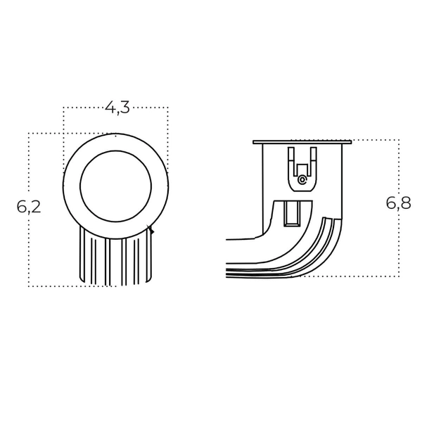 Podtynkowe oczko Tork AZ6086 LED 9W 3000-4000K metalowe czarny biały