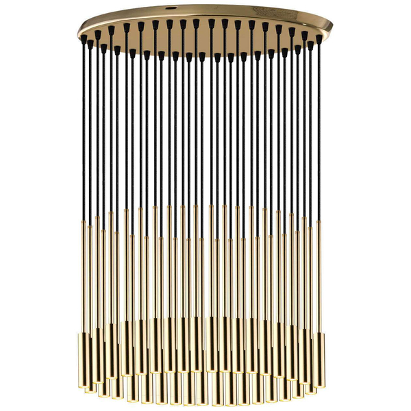 Wisząca lampa LARA 0662 metalowa okrągła kaskada zwis tuby sople złote