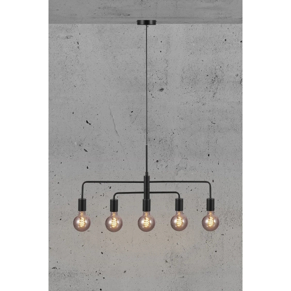 Lampa zwieszana Gloom 2113053003 do salonu metalowa czarny