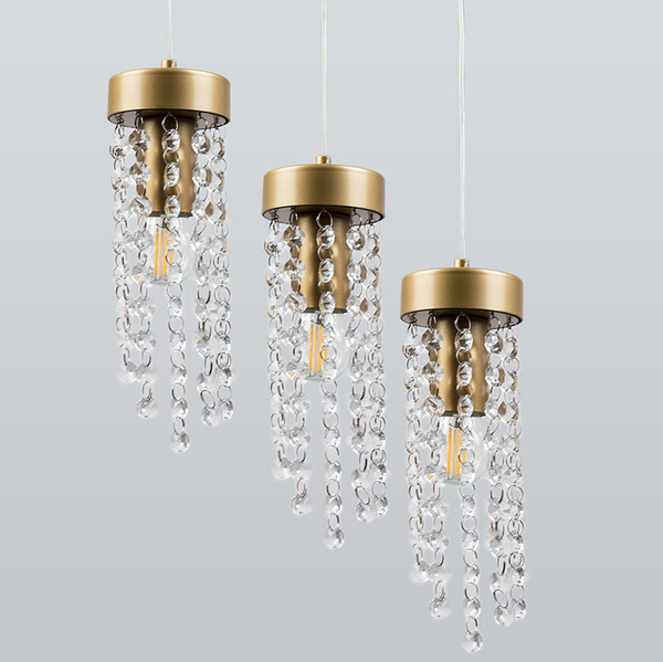 LAMPA wisząca GEA 316295 Polux glamour OPRAWA zwis z kryształkami kaskada złota