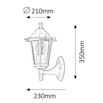 Ogrodowa lampa na ścianę VELENCE 8204 szklana IP43 czarna przezroczysta