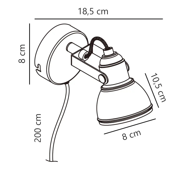 Regulowana lampa ścienna do sypialni Aslak 45721001 do czytania biały