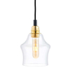Skandynawska LAMPA wisząca LONGIS 10875305 Kaspa szklana OPRAWA loftowy ZWIS kaskada złota przezroczysta czarna