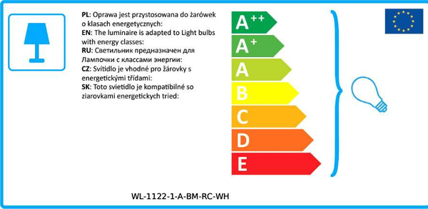 Abażurowa LAMPA ścienna NORTE WL-1122-1-A-BM-RC-WH Italux klasyczna OPRAWA prostokątny kinkiet czarny biały