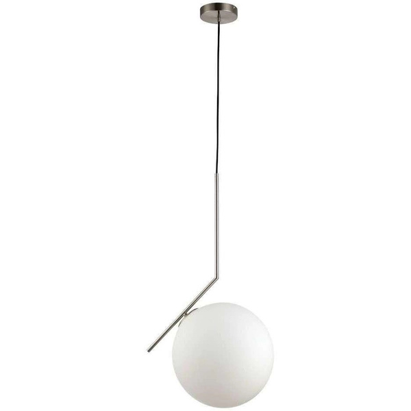 LAMPA wisząca CONDI MDM-7475/1-L-G MDECO modernistyczna OPRAWA szklany ZWIS kula ball mosiądz biała