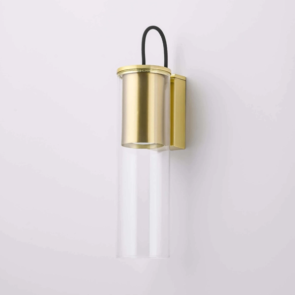 Lampa ścienna Manacor LP-232/1W GD szklana tuba złota
