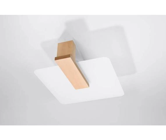 Lampa sufitowa Lappo SL.1095 Sollux kwadratowy plafon biały drewno