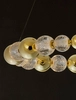 Okrągła lampa wisząca Ponce bąbelki LED 46W crystal złota