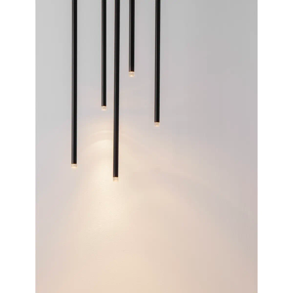 Wisząca lampa sople NOVENCIO LE45463 LED 15W 3000K metalowe czarne