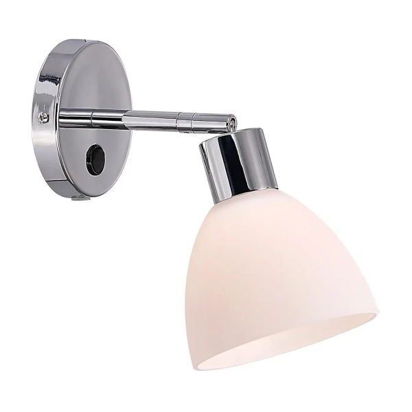 Regulowana lampa ścienna Ray 63191033 szklana biała chrom