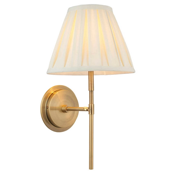 Sypialniana lampa ścienna Rennes & Carla 103346 kremowa mosiądz