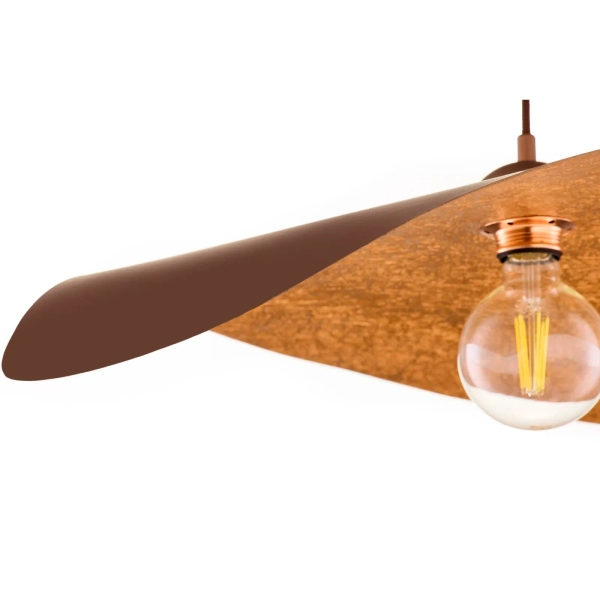 Falowana lampa wisząca LEAF brązowa miedziana 1xE27 nad wyspę 41920