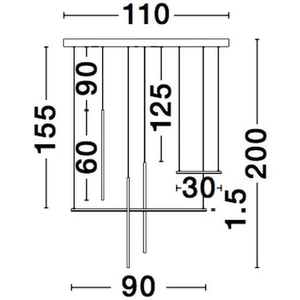 LAMPA wisząca BUGA LE41353 Luces Exclusivas minimalistyczna OPRAWA zwis LED 35W 3000K tuby czarne