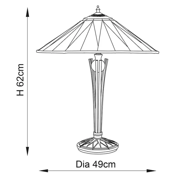 Lampa stołowa do jadalni Dark star 64045 witrażowa szklana kolorowa brązowa