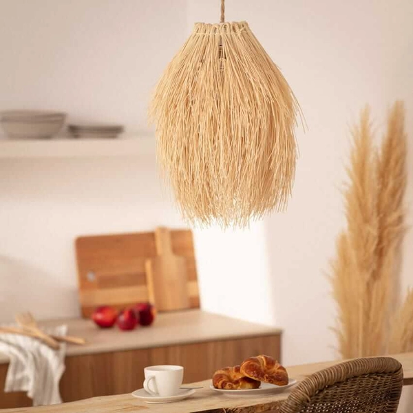 Salonowa lampa wisząca Boho ABR-NLW33-BH-E27 pleciona ratan naturalny