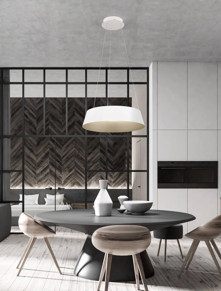 Okrągła lampa wisząca CANCUN LE42801 nad łóżko LED 40W biała złota