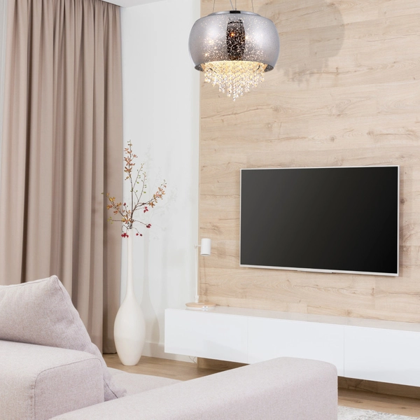 LAMPA wisząca STARLIGHT ML241 Milagro szklana OPRAWA glamour ZWIS z kryształkami galaktyka crystal chrom