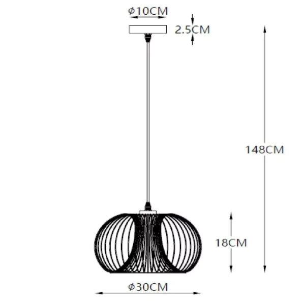 Wisząca lampa metalowa VINTI 02400/30/17 Lucide druciana miedziana